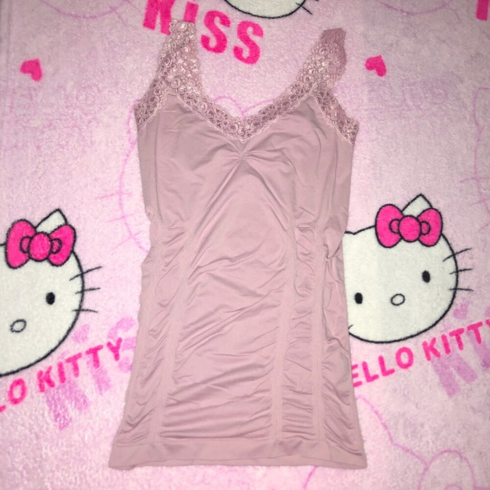 y2k coquette lace trim cami